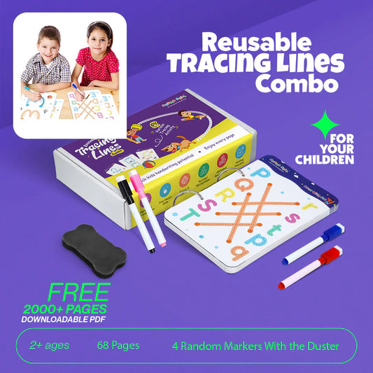 "50% OFF – 68 Pages Reusable Handwriting Tracing Book (2+ Years) + FREE 2000+ Pages Kids’ PDF Worksheets 📚