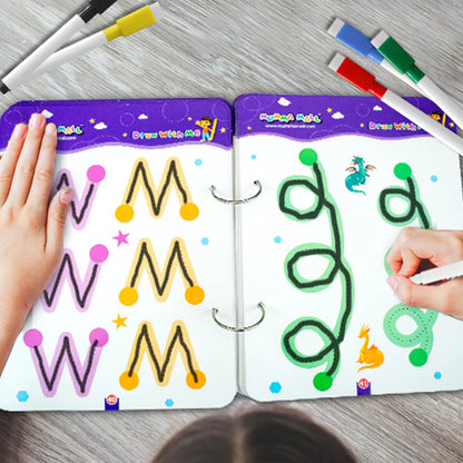 "50% OFF – 68 Pages Reusable Handwriting Tracing Book (2+ Years) + FREE 2000+ Pages Kids’ PDF Worksheets 📚