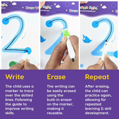 "50% OFF – 68 Pages Reusable Handwriting Tracing Book (2+ Years) + FREE 2000+ Pages Kids’ PDF Worksheets 📚